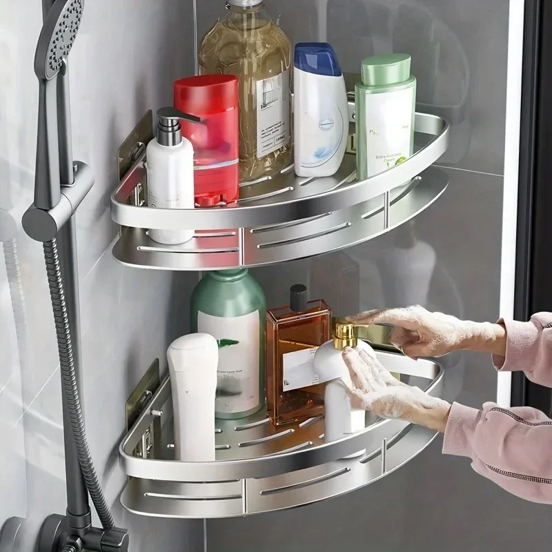 Kitchen Appliances Cabinet - 収納用棚、浴室用棚、アルミ製シャンプーホルダー、シャワールーム用棚、浴室用アクセサリー、穴あけ不要の棚