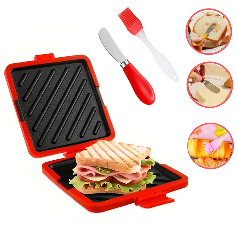 3パック食品グレードサンドイッチトースター、バターナイフとオ - Toaster のレビューと価格