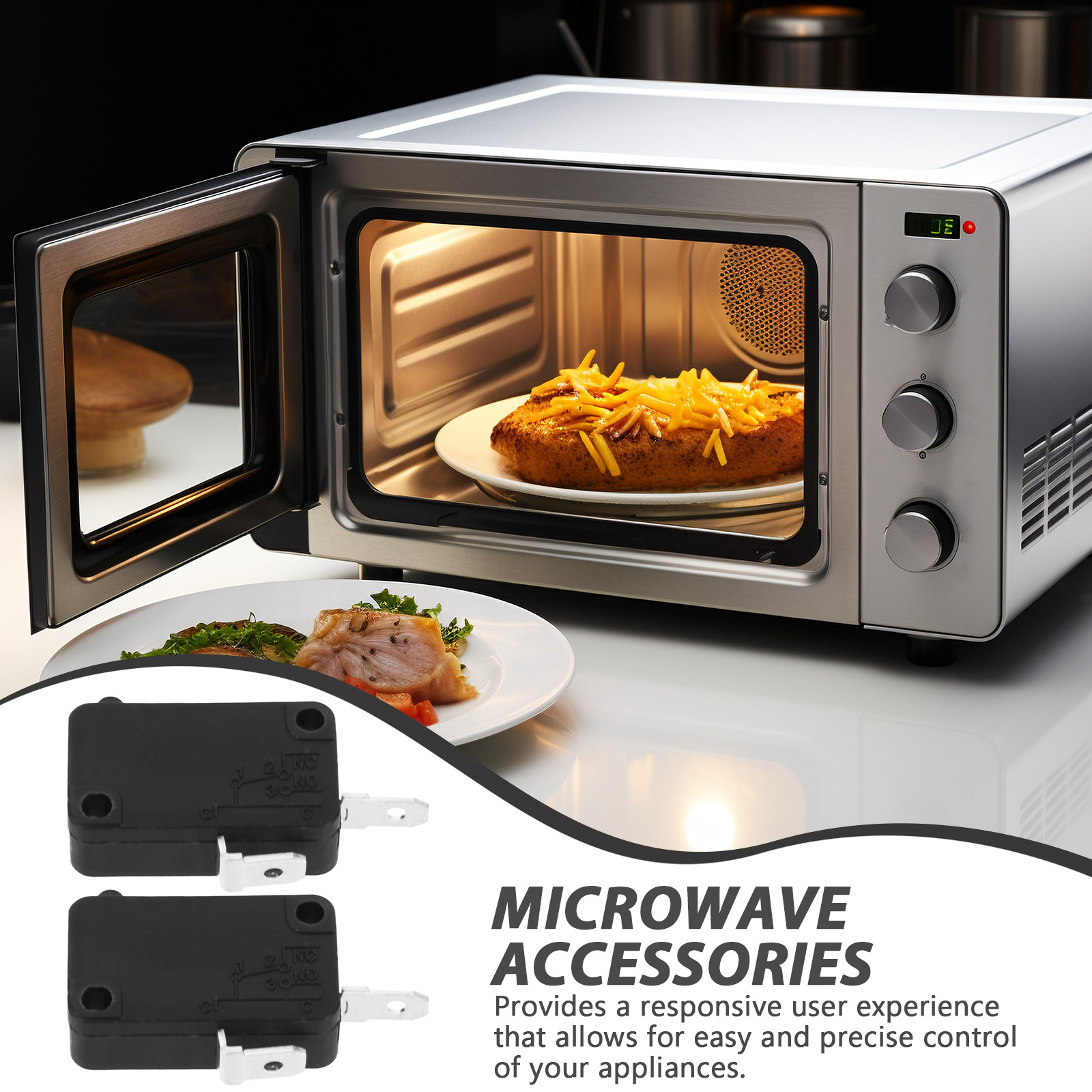 2個入り マイクロスイッチ、通常開型、汎用、家庭用電子レンジ - Microwave Oven のレビューと価格