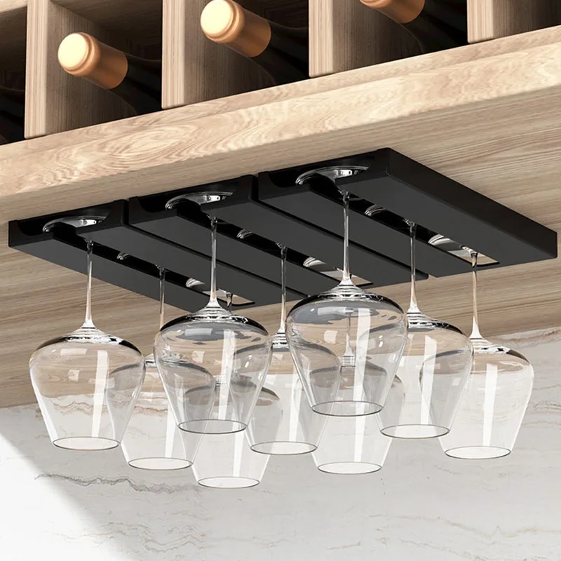 穴あけ不要のクリエイティブなワイングラスラック。キャビネット - Kitchen Appliances Cabinet のレビューと価格