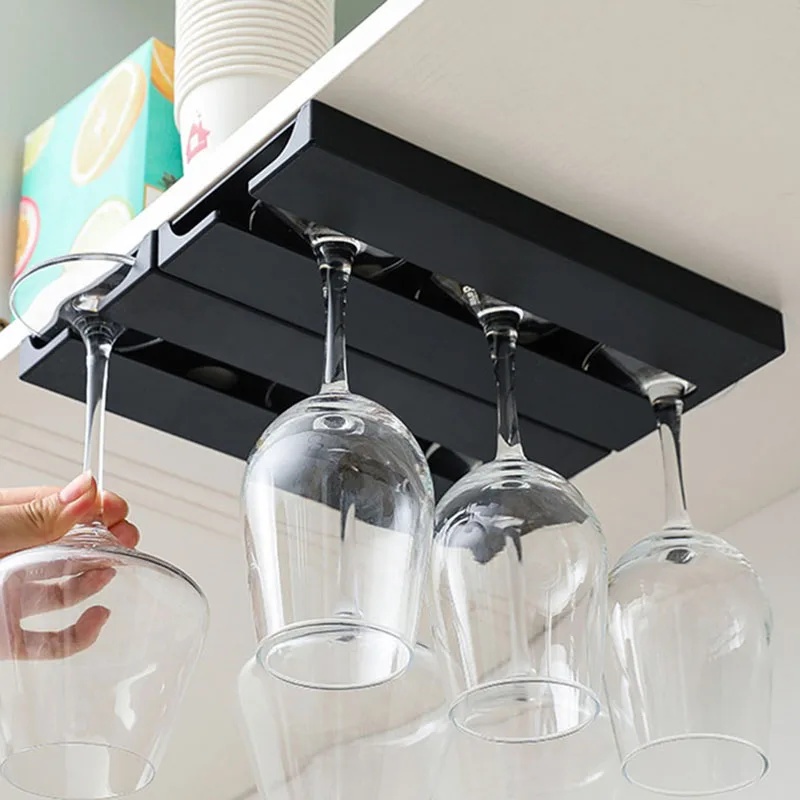 穴あけ不要のクリエイティブなワイングラスラック。キャビネット - Kitchen Appliances Cabinet のレビューと価格