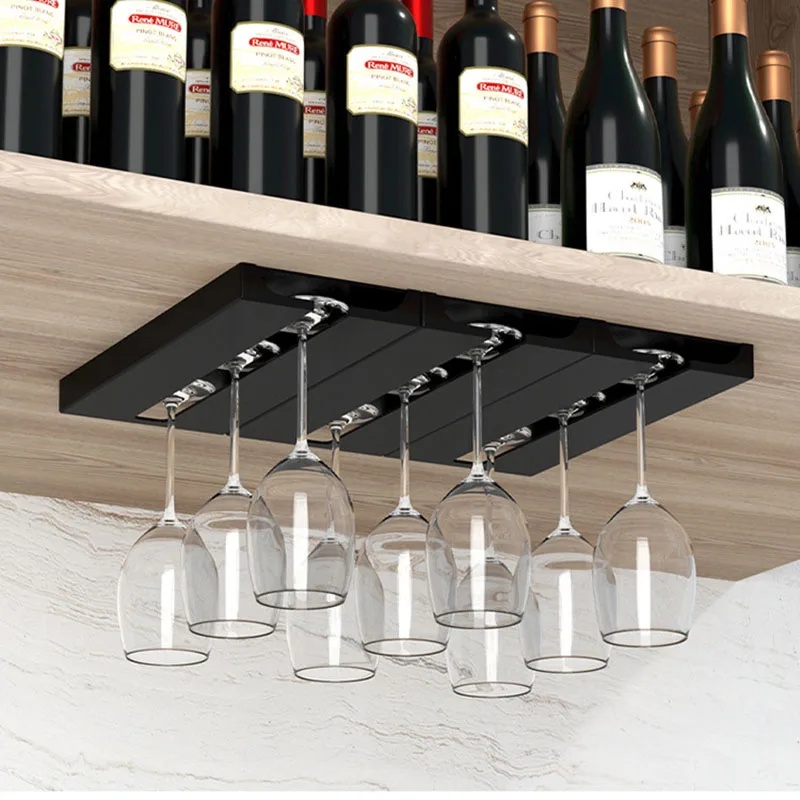 穴あけ不要のクリエイティブなワイングラスラック。キャビネット - Kitchen Appliances Cabinet のレビューと価格