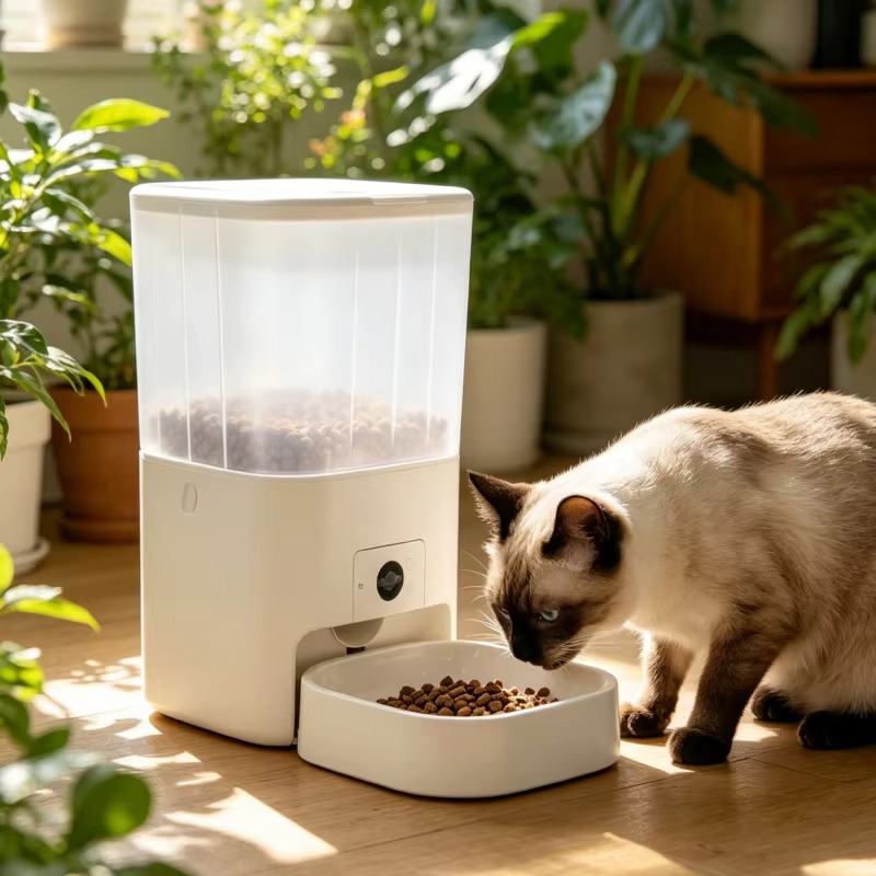 6L 自動給餌器（カメラ付き）。猫用、ペット用。自動吸引機能 - Kitchen Appliances Video のレビューと価格