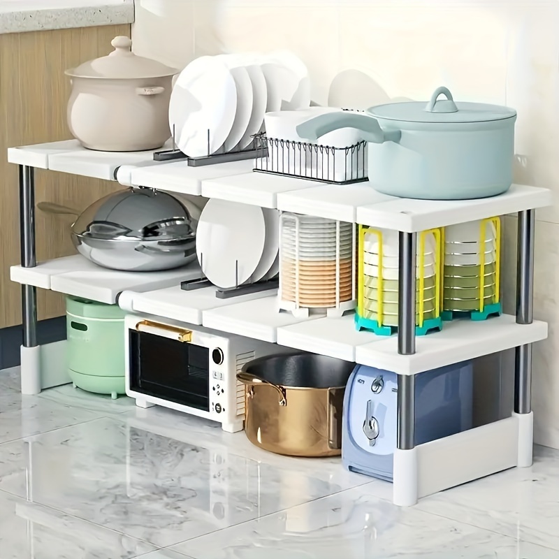 調節可能なシンク下収納ラック - ステンレス製多層省スペース - Kitchen Appliances Cabinet のレビューと価格