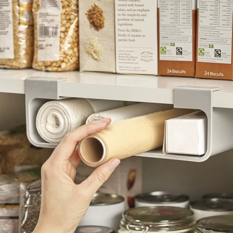 壁掛け式ラップフィルム収納ラック 穴あけ不要 キッチン用プラ - Kitchen Appliances Cabinet のレビューと価格
