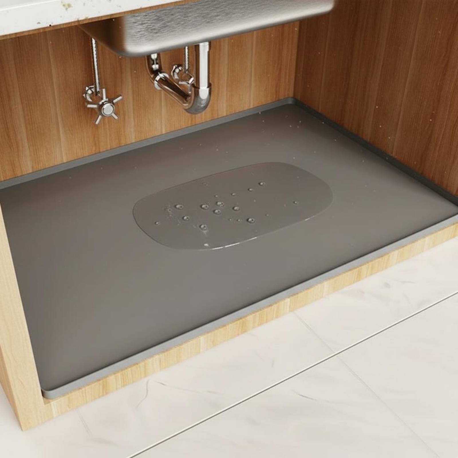 防水シンク下マット お手入れ簡単 シリコン製シンク下マット  - Kitchen Appliances Cabinet のレビューと価格