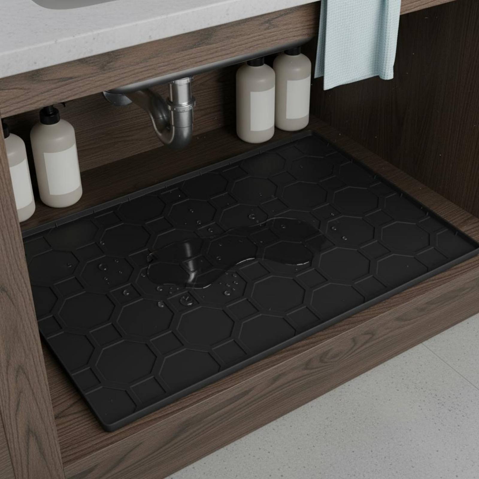 防水シンク下マット お手入れ簡単 シリコン製シンク下マット  - Kitchen Appliances Cabinet のレビューと価格