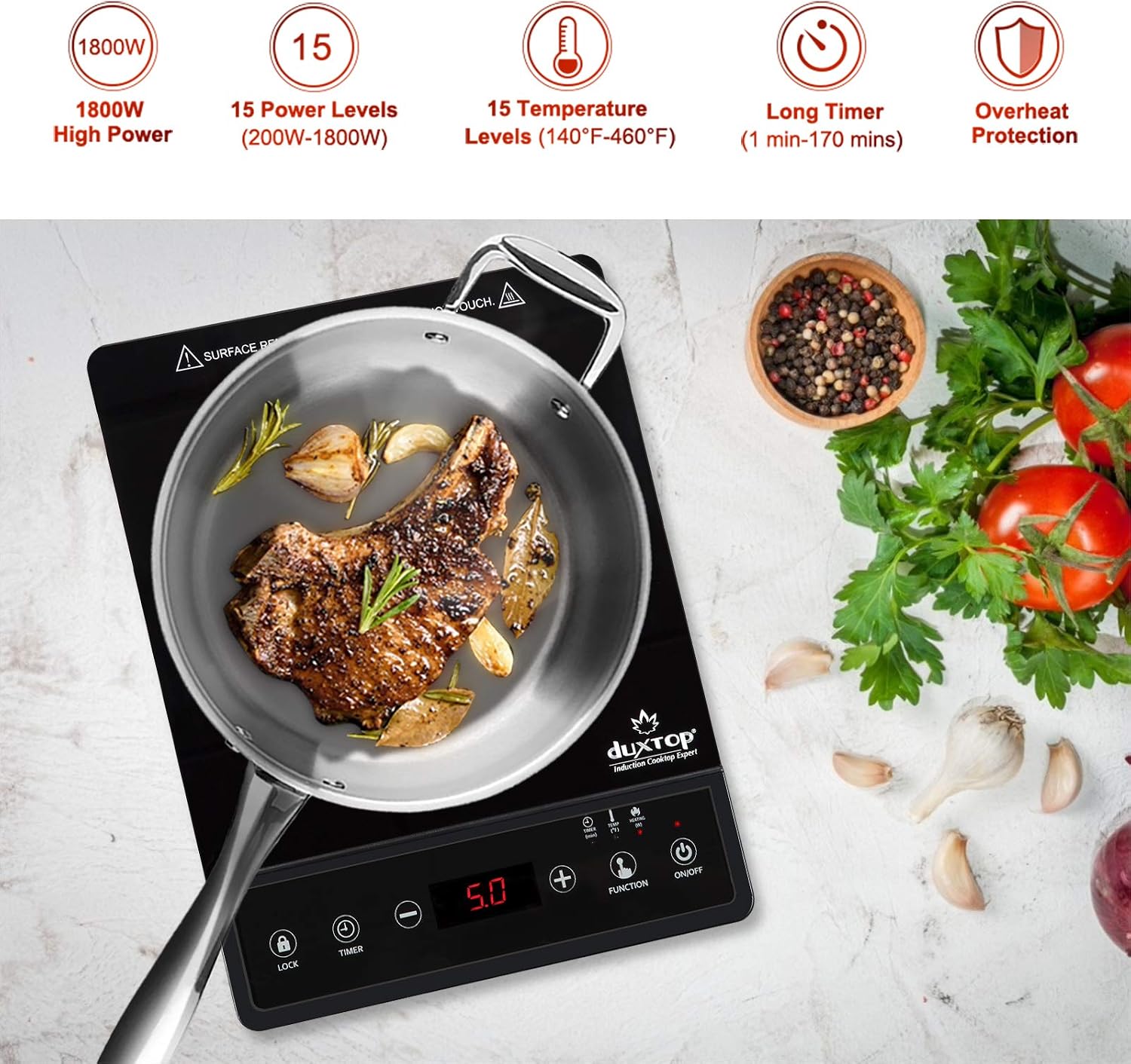 ポータブルIHクッキングヒーター、カウンタートップバーナー、 - Induction Cooktop Portable のレビューと価格