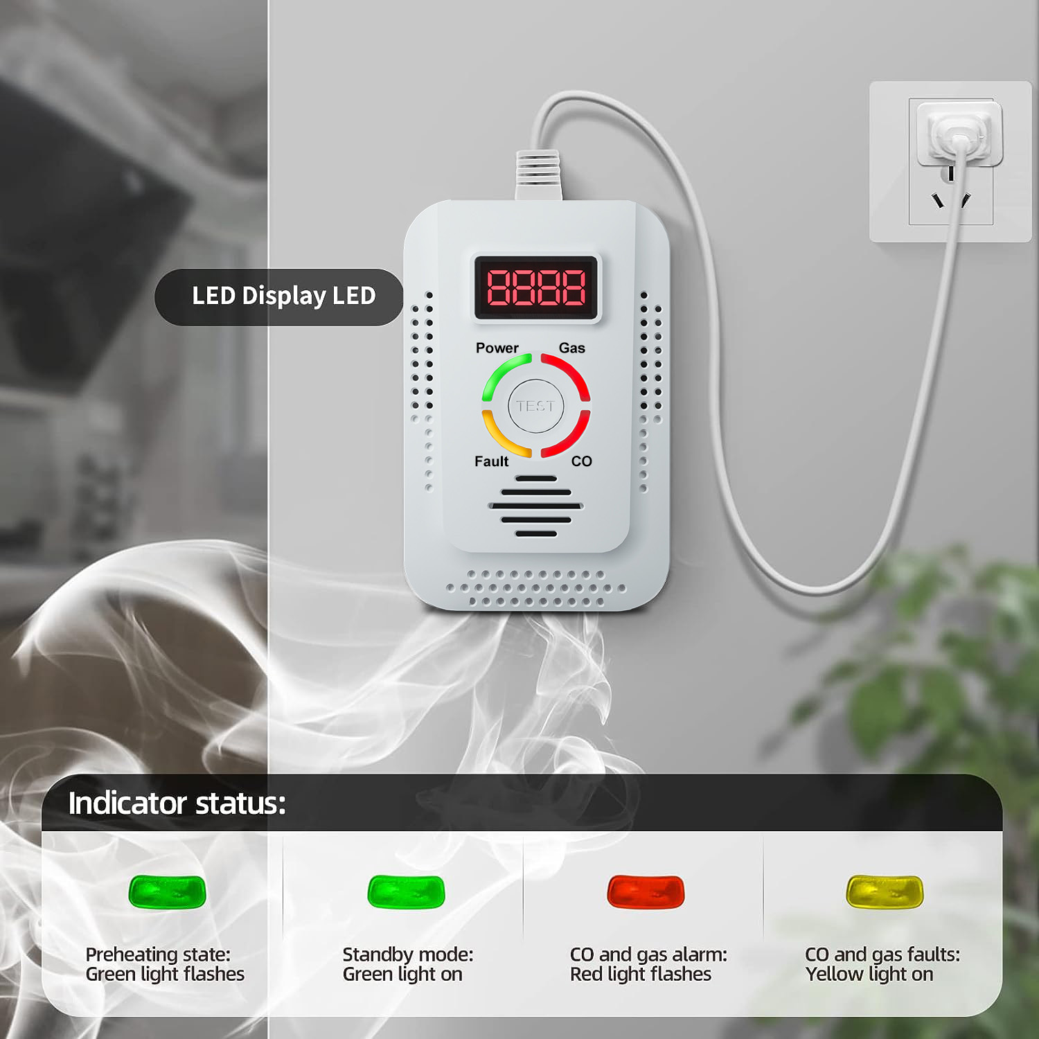 天然ガス検知器 2in1 および一酸化炭素 CO 検知器、キ - Kitchen Appliances Video のレビューと価格