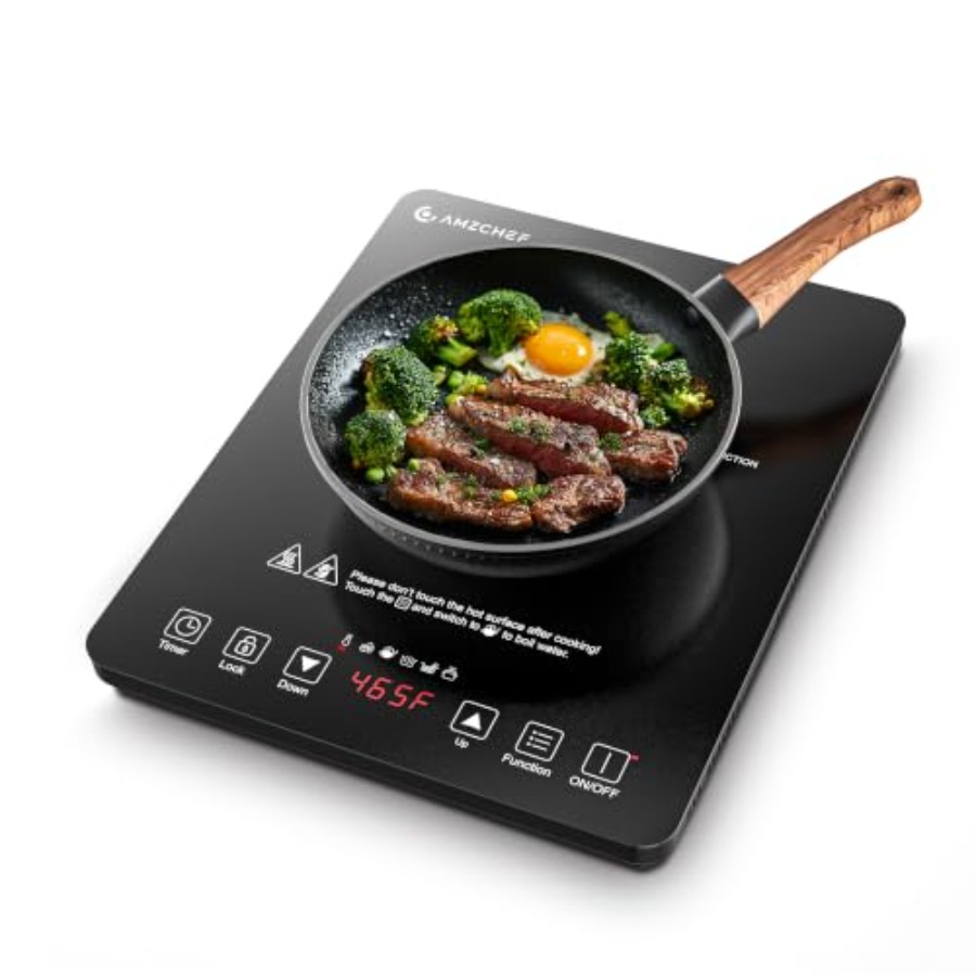 キッチン用ポータブルIHクッキングトップ、黒色強化ガラス、2 - Induction Cooktop Portable のレビューと価格