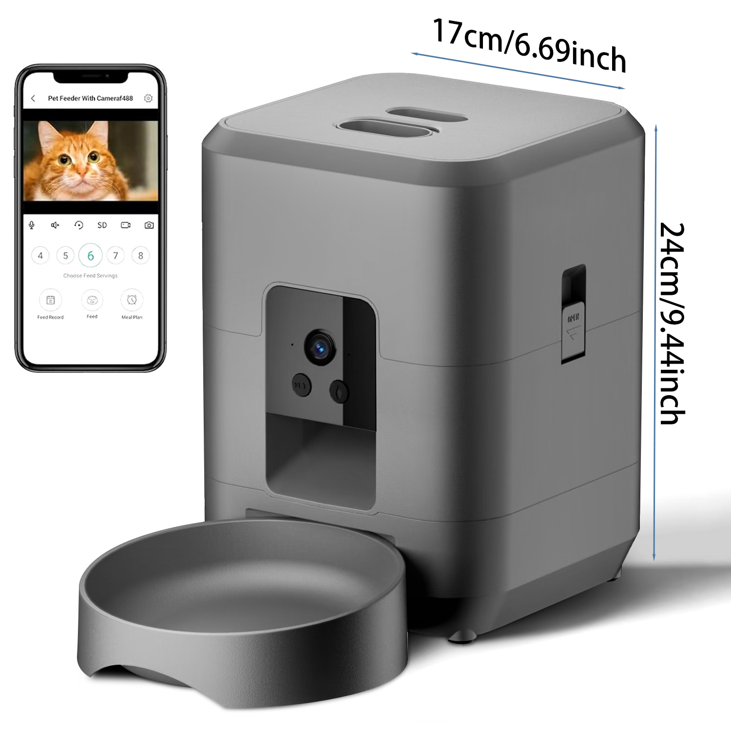 2L 自動給餌器、猫用スマート給餌器、Wi-Fiとカメラで操 - Kitchen Appliances Video のレビューと価格